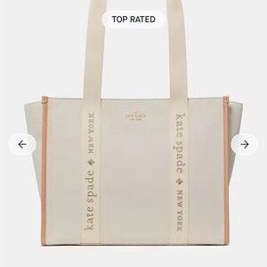 Kate Spade Kip Large Canvas Tote in Light Fawn